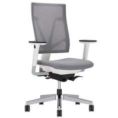 Ergonomischer Bürostuhl grau Bürodrehstuhl Stoff, Nowy Styl, 4ME