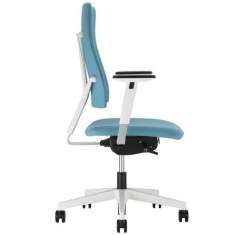 Ergonomischer Bürostuhl Stoffbezug Bürodrehstuhl blau, Nowy Styl, 4ME
