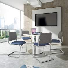 Besucherstuhl blau Besucherstühle günstig Freischwinger Konferenzstühle, fm Büromöbel, Livorno