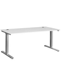 Höhenverstellbarer Schreibtisch weiß Ergonomie Büro Schreibtische ergonomisch, Sara, Smart - T-Fuss - Sitz-Stehhtisch