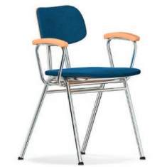 Besucherstuhl Holz Vierbeinstuhl blau Einrichtungen für Schulungsräume, VS, KN-39