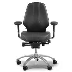Bürostuhl schwarz leder Bürodrehstuhl moderne Bürostühle mit Armlehnen Flokk, RH Logic 300