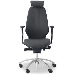 Bürostuhl schwarz Bürodrehstuhl moderne Bürostühle mit Armlehnen mit Kopfstütze Flokk, RH Logic 400
