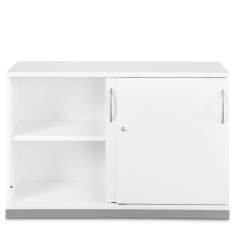 Büroschrank, Schiebetüren, hell, Kunststoff, fm Büromöbel,
