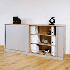 Rolladenschrank Holz Rolladenschränke Sideboard Büro, fm Büromöbel, Endless Querrroladenschrank