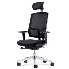 Bürostühle mit Armlehnen Schreibtischstühle schwarz, fm Büromöbel, NetGo