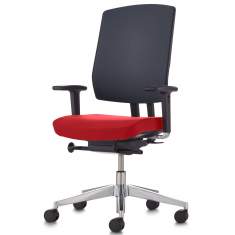 Drehstühle Büro schwarz Bürostühle mit Armlehnen, fm Büromöbel, NetGo Flachpolster