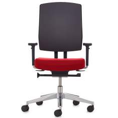 Drehstühle Büro schwarz Bürostühle mit Armlehnen, fm Büromöbel, NetGo Flachpolster