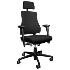 Ergonomischer Bürostuhl mit Armlehnen Bürodrehstuhl ergonomisch Büro schwarz, BMA-Ergonomics, Axia 2.2