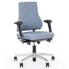Ergonomischer Bürostuhl blau mit Armlehnen Bürodrehstuhl ergonomisch Büro BMA-Ergonomics, Axia 2.3