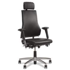 Ergonomischer Bürostuhl mit Kopfstütze Bürodrehstuhl ergonomisch Büro Schreibtischstuhl Armlehnen BMA-Ergonomics, Axia 2.4