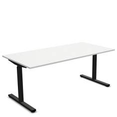 Schreibtisch höhenverstellbar Schreibtische ergonomische Büromöbel weiß  Echo, Tischsystem Cubos mit Sitz-/Stehtisch