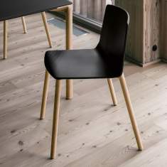 Besucher- und Konferenzstühle | Cafeteria/ Mensa Stühle, Kristalia, Rama Wood Base