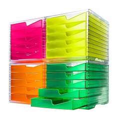 Schubladensysteme | Tischaufsätze/Papier- und CD-Ablagen, styro, styroswingbox NEONline