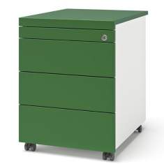 Rollcontainer Metall mobile Bürocontainer Metall grün, werner works, Rollcontainer