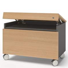 Desksharing-Caddys Holz fahrbar, werner works, Caddys