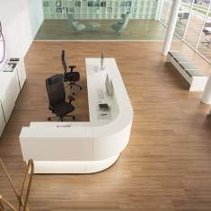 Empfangstheke weiß Büro Tresen L Form, werner works, cockpit 2.0