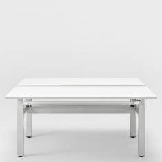 Elektrisch höhenverstellbarer Schreibtisch ausziehbar Büro Schreibtische weißTeamarbeit Tisch höhenverstellbar Büromöbel ergonomisch, Kinnarps, Polaris
Doppelarbeitsplatz
höhenverstellbar