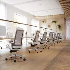 Bürostuhl Bürodrehstuhl türkis Drehstühle beige, fm Büromöbel, Leon X 3.6