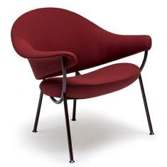 Clubsessel filigran Loungesessel Stof rot Loungemöbel offecct, Murano