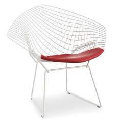 Clubsessel Design Loungesessel Metall weiß Loungemöbel, Knoll International Studio, Bertoia Diamond Chair