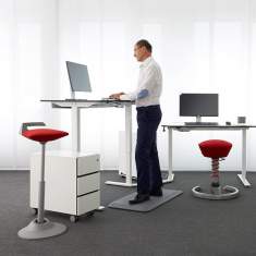 Elektrisch höhenverstellbarer Schreibtisch weiß Arbeiten im Stehen ergonomische Schreibtische Büromöbel, aeris, Active Desk