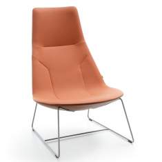 Lounge Sessel Büro Clubsessel Stoff orange Loungemöbel, profim, Chic Lounge