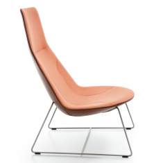 Lounge Sessel Büro Clubsessel Stoff orange Loungemöbel, profim, Chic Lounge