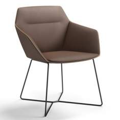 Lounge Sessel Büro Clubsessel Stoff braun Loungemöbel Brunner, ray soft