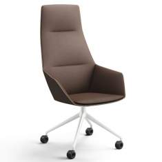 Bürodrehstuhl Loungemöbel exklusiv Loungesessel braun, Brunner, ray soft