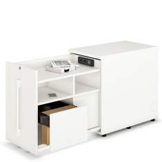 Aktenschrank weiss Sideboard Büro Hängeregister, fm Büromöbel, Orgacontainer