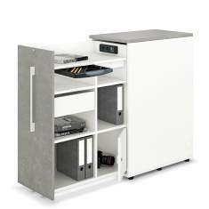 Aktenschrank grau Sideboard Büro Hängeregister, fm Büromöbel, Orgacontainer