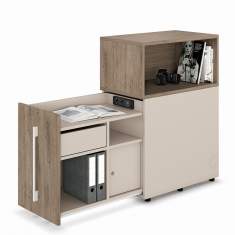 Aktenschrank Holz Sideboard Büro Hängeregister, fm Büromöbel, Orgacontainer