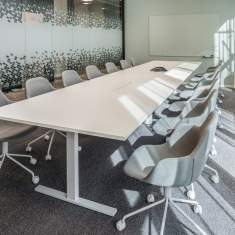 Drehstuhl grau Konferenzstuhl mit Rollen Konferenzstühle, offecct, Palma Meeting