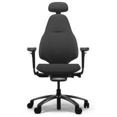 Drehstühle Büro schwarz ergonomisch Bürostühle mit Armlehnen mit Kopfstütze, Flokk, RH Mereo 220