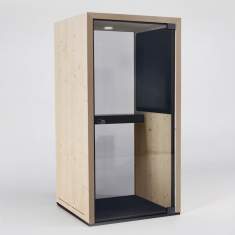 Telefon-Kabine, Holz, kustikelemente,  Akustik-Kabine, Schallschutzkabine, Büro, Akustik-Raumsystem,  Taiga Concept, Lohko Phone Booth