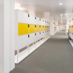 gelb weiß Schliessfachschränke Lockerschränke Sara Locker