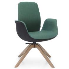 Bürostuhl grün moderne Bürostühle mit Holzbeine Konferenzstuhl Collaborative Stuhl für Konferenz Design Konferenzstühle Profim ElliePro Ausgezeichnet mit German Design Award
