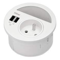 Steckdose Kabeldurchlass weiß Accessoire EVOline Circle80