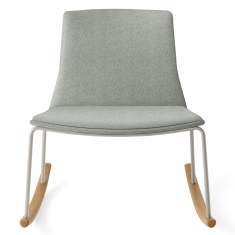 Schaukelstuhl grau stoff gepolstert Lounge Loungesessel Coalesse Montara650