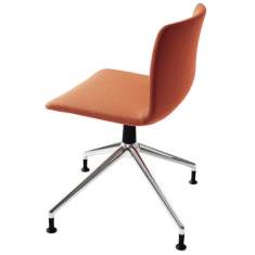 Konferenzstuhl Besucherstuhl Seminarstuhl orange ohne Armlehnen Stoff gepolstert 4stern Konferenzstühle Wilkhahn Polsterstuhl Pep