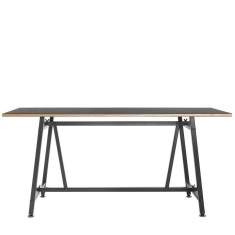Bürotisch schwarz Stahlgestell Schreibtisch Konferenztisch Embru Atelier Tisch 4030