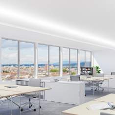 Lichtkanalsysteme Pendelleuchten Design Pendelleuchte modern Bürolampe Aluminium Regent Channel S Up