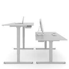 Höhenverstellbarer Schreibtisch elektrisch ergonomische Schreibtische weiß Lista Office LO Pure