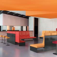 Barhocker orange Barstuhl Säulenfuss Brunner Banc