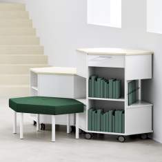Hocker grün Polsterhocker Modulare Sitzelemente Sitzinseln, Kinnarps, Trixagon Stool
