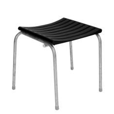 Hocker schwarz Gartenhocker feuerverzinkt Kunststoff LOWmax