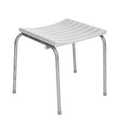 Hocker weiß Gartenhocker feuerverzinkt Kunststoff LOWmax
