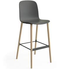 Barhocker mit 4 Füssen Barstuhl Holz Steelcase Cavatina