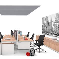 Trennwand Akustik Büro Deckenabsorber grau Akustikelemente, WINI, WINEA SINUS